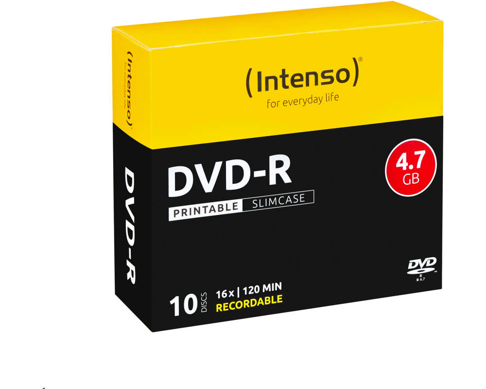 INTENSO DVD-R Slim 4.7GB 4801652 16x Printable 10 Pcs