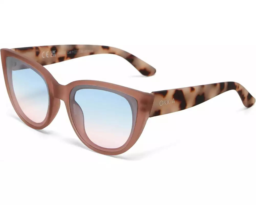 OKKIA Sonnenbrille Silvia Pink Havana, Blue Pink Lens