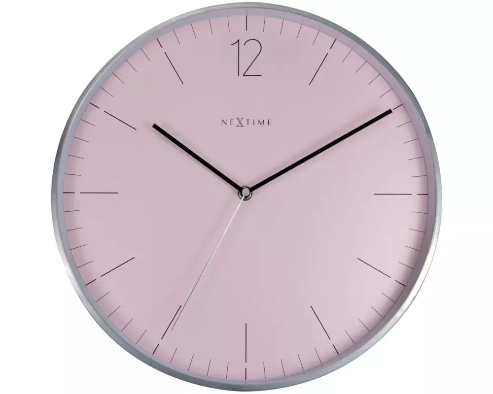 NeXtime Wanduhr Essential Ø 34 cm Silber/Rosa
