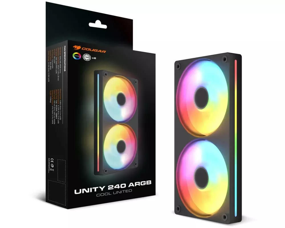 Cougar PC-Lüfter Unity240 ARGB PWM Reverse