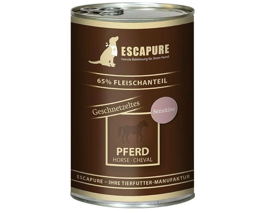 Escapure Nassfutter Pferde Geschnetzeltes, 400 g
