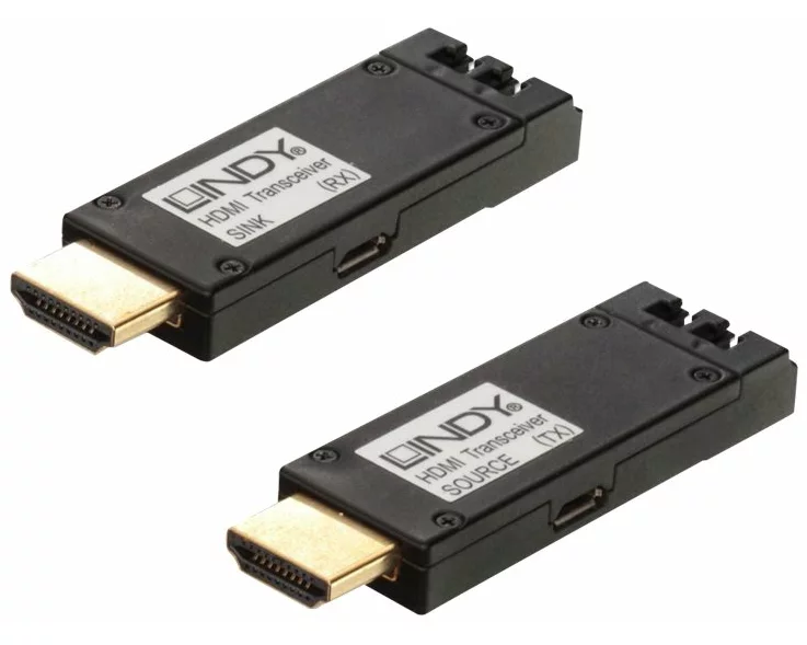 LINDY HDMI Extender 4K fiber optic 300m. Duplex LC Multimode 50/125 OM3, not included