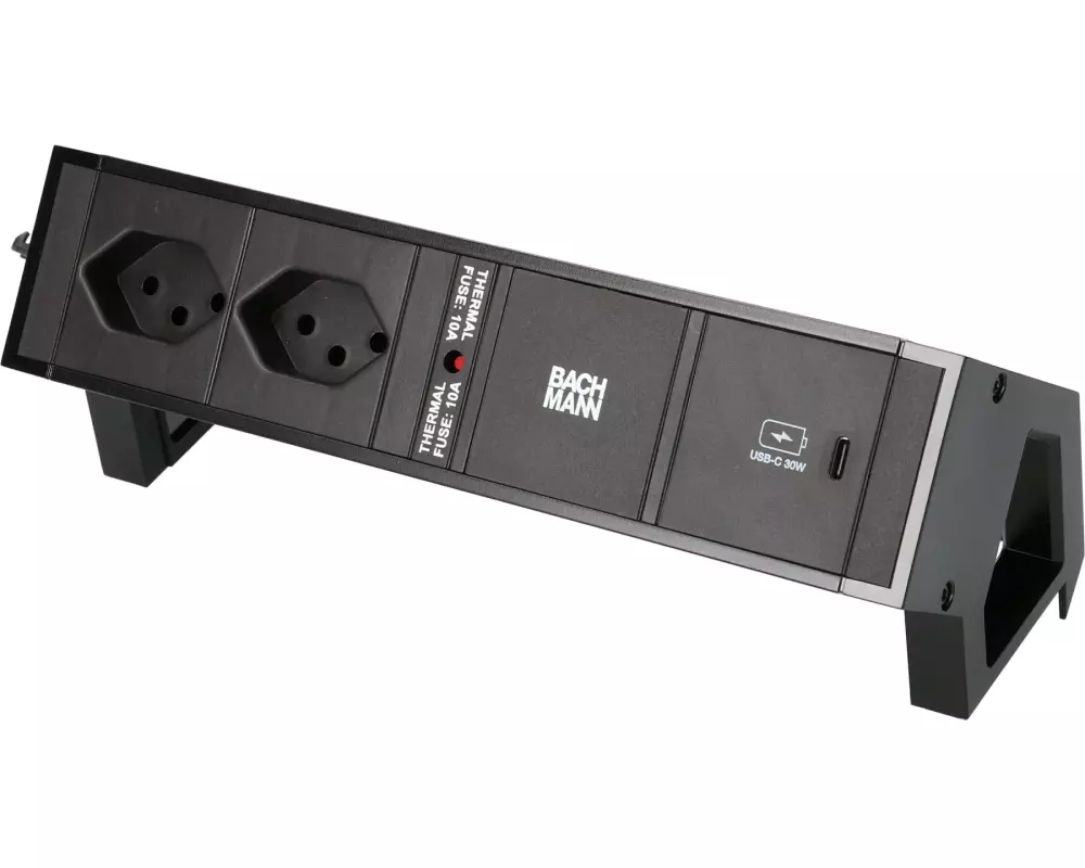 Bachmann Tischsteckdosenleiste DESK 2, 2x T13, 1x USB C