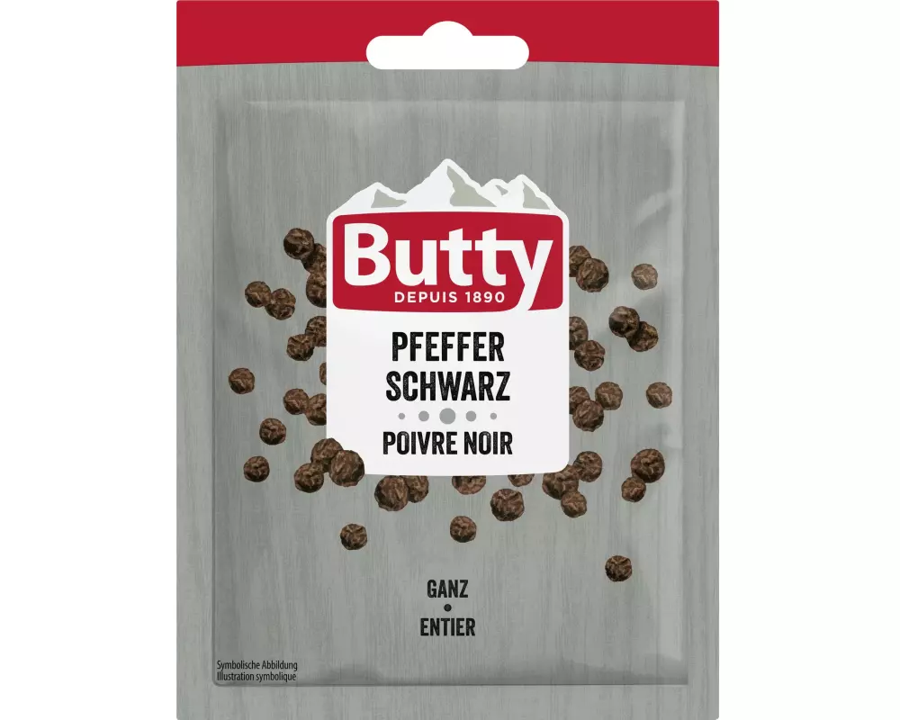 Butty Beutel Pfeffer schwarz ganz 17 g