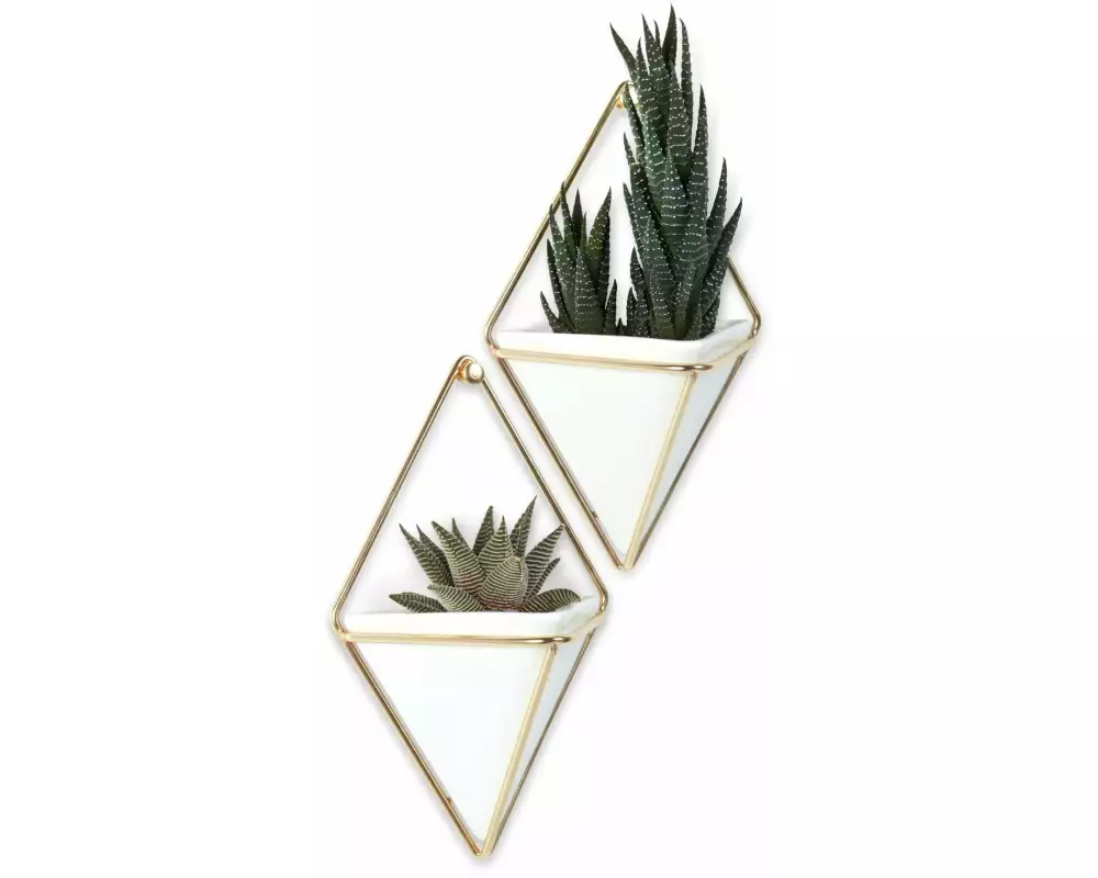 Umbra Blumentopf Trigg 2er Set, Weiss-Gold