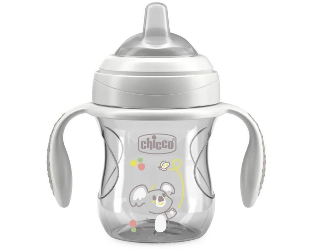 Chicco Trinklernbecher Transition Cup Grau, 4m+