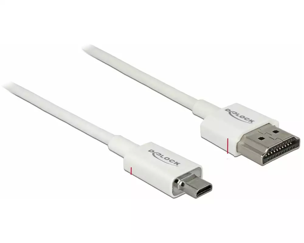 Delock Kabel 4K 60Hz HDMI - Micro-HDMI (HDMI-D), 1.5 m, Weiss