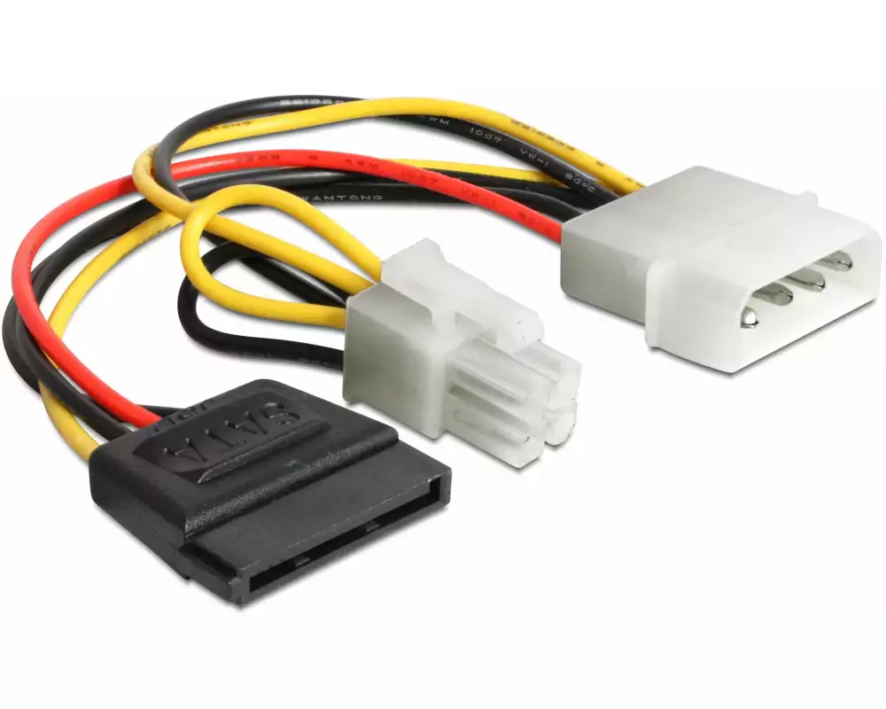 Delock Y-Stromkabel Molex - 4Pin/SATA 15 cm