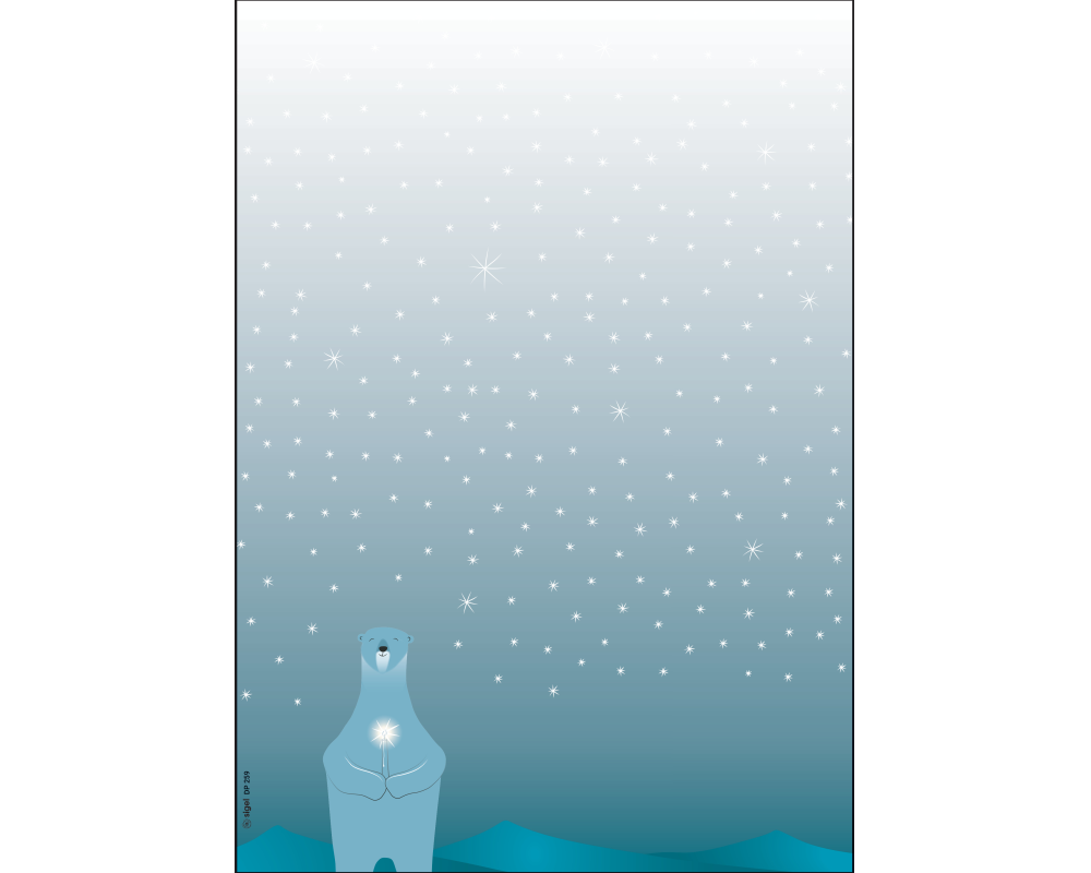 SIGEL Weihnachts-Motiv-Papier A4 DP259 Polar bear with candle