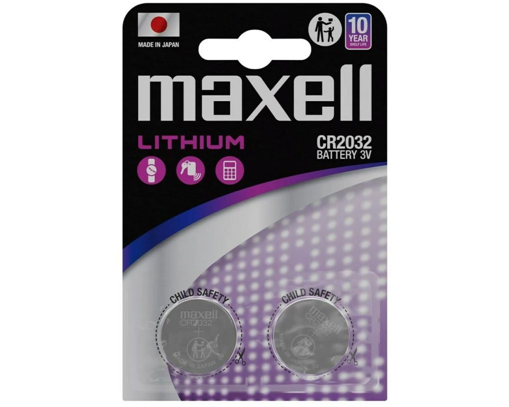 Maxell Europe LTD. Knopfzelle CR2032 , 2 Stück
