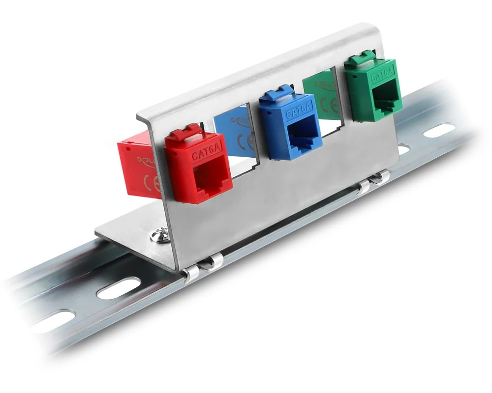Delock Hutschienenhalter Keystone Metall 5 Port