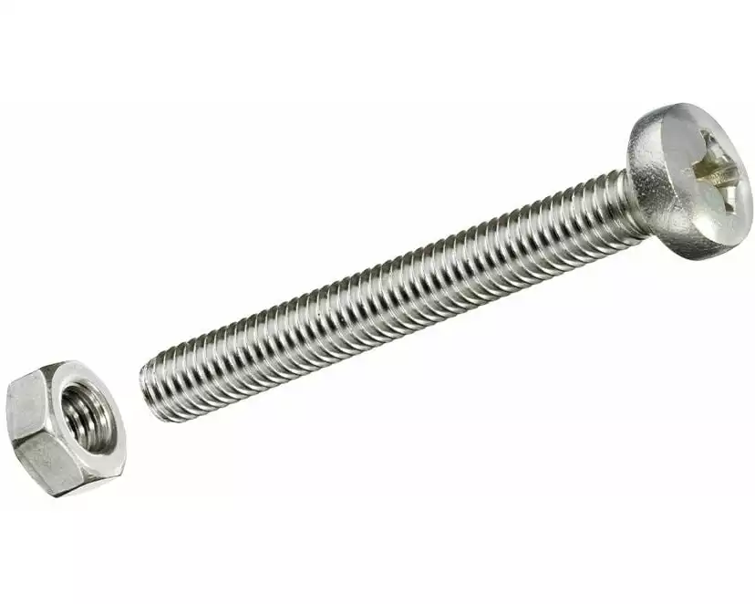 FTM Metrische Schrauben M 5 x 10 mm mit Muttern Edelstahl, 6 Stk