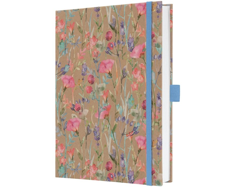 Jolie Notizbuch Pure Wildflower, A5, Liniert, Blau/Rosa