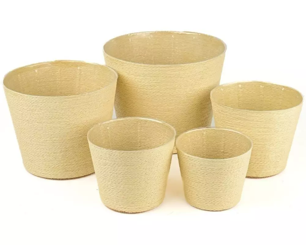 CHALET Kordelkorb Kornelia XL 19 x 19 x 16 cm, Creme