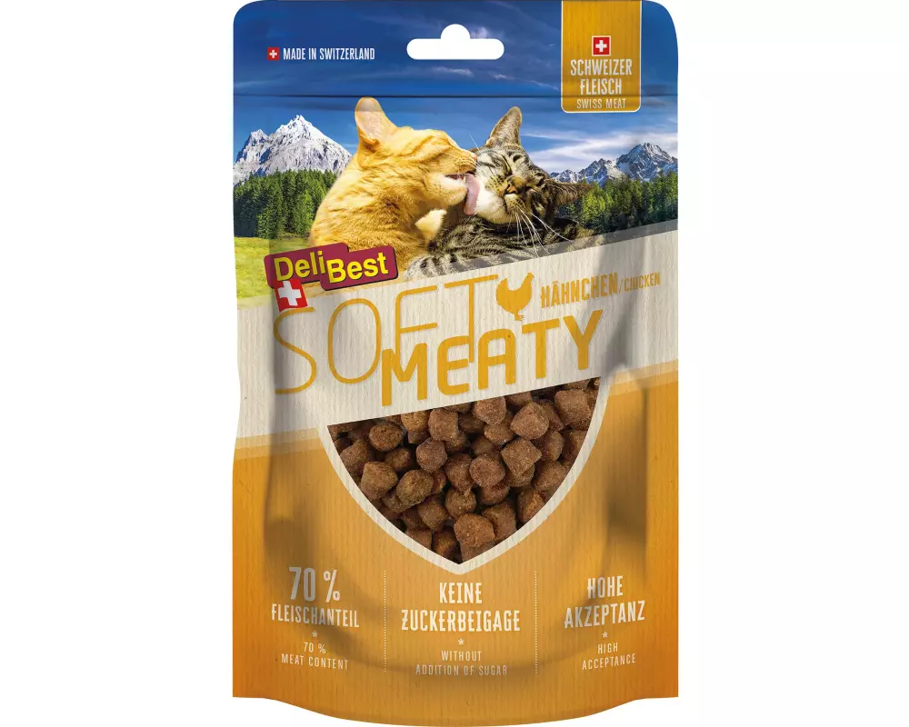 DeliBest Soft Meatys aus Schweizer Hähnchenfleisch, 100 g