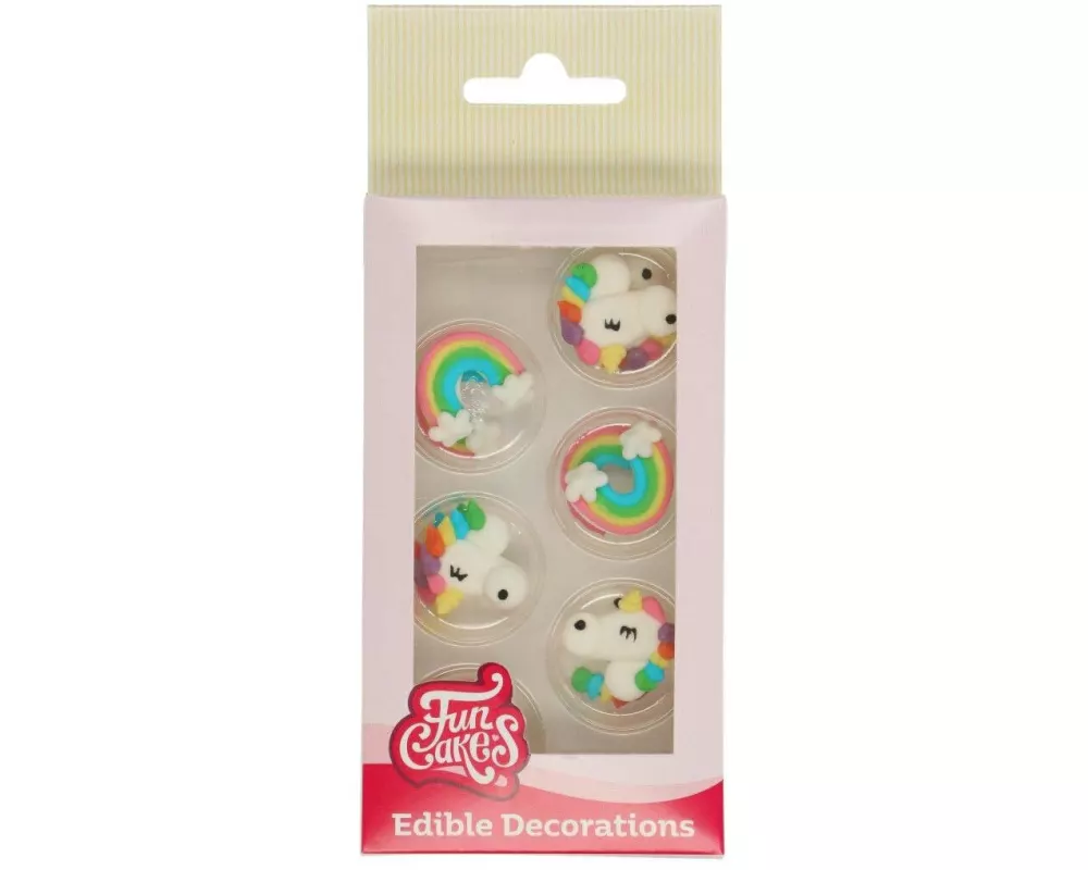 Funcakes Zuckerdekor Einhorn & Regenbogen 12 Stück