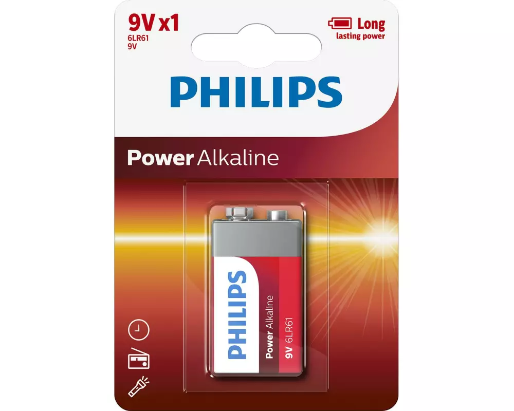 Philips Batterie Power Alkaline 9V E-Block , 1 Stück