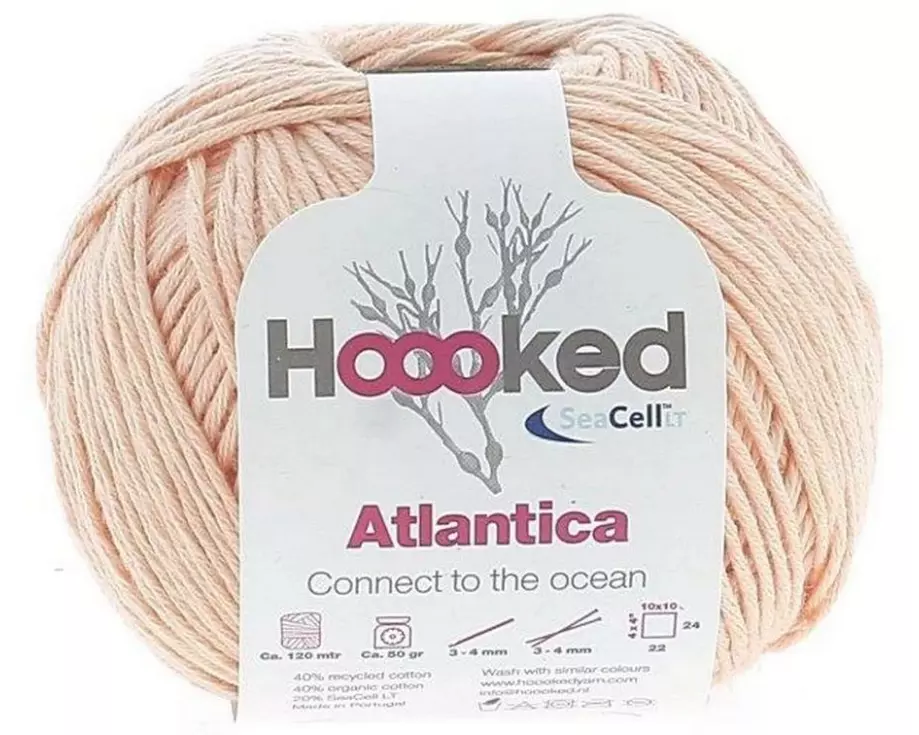 Hoooked Baumwollgarn Hoooked Atlantica SeaCell Garn Pfirsich