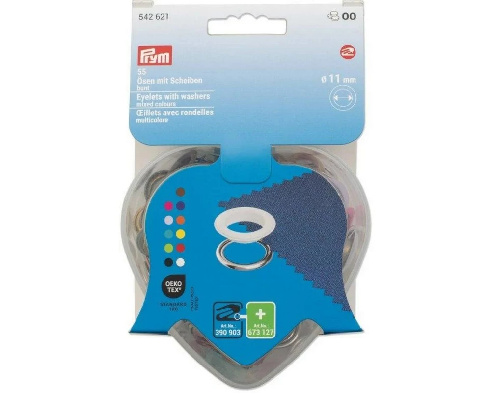 Prym Ösen mit Scheiben in Herzbox, 11 mm