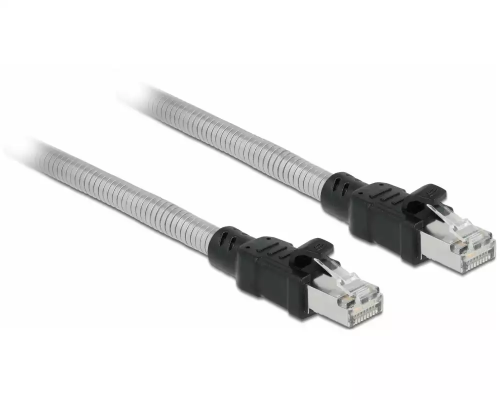 Delock Patchkabel mit Metallmantel Cat 6A, U/FTP, 3 m, Silber