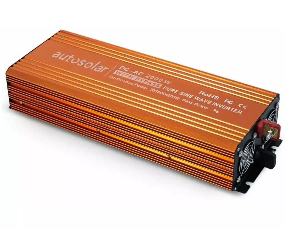 autosolar Wechselrichter mit bypass 24 V DC zu 230 V AC 2000 W