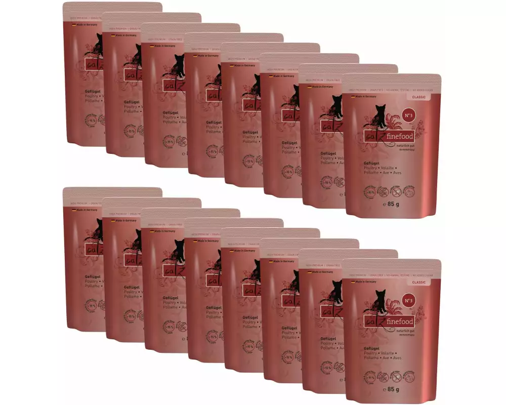 catz finefood Nassfutter No.03 Geflügel, 16 x 85 g