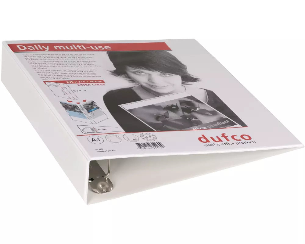 dufco Ringbuch 6 cm 400 Blatt, Ring: 45 mm, weiss