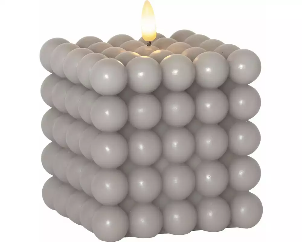 Star Trading LED-Kerze Pillar Flamme Dot, 10 x 12.5 cm, Braun