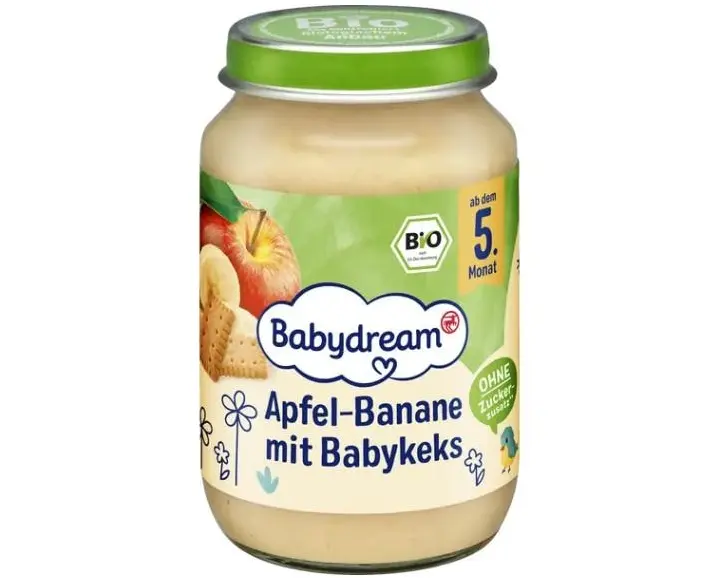 Babydream Gläschen Bio Apfel-Banane mit Babykeks 304 g