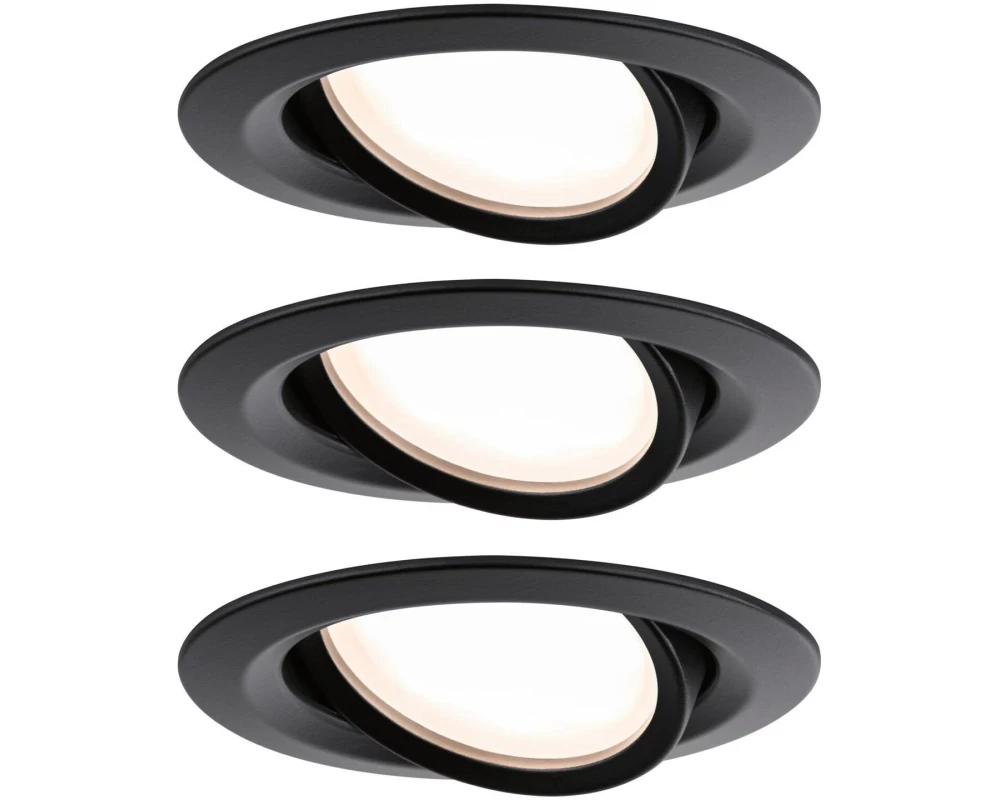 Paulmann Einbauleuchte Nova Plus Basisset schwenkbar Schwarz