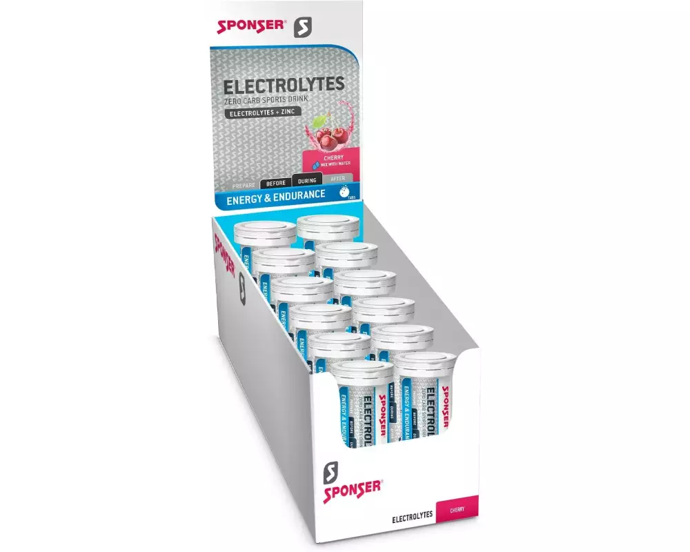 Sponser Electrolytes Tabs Cherry, 12 Röhrchen