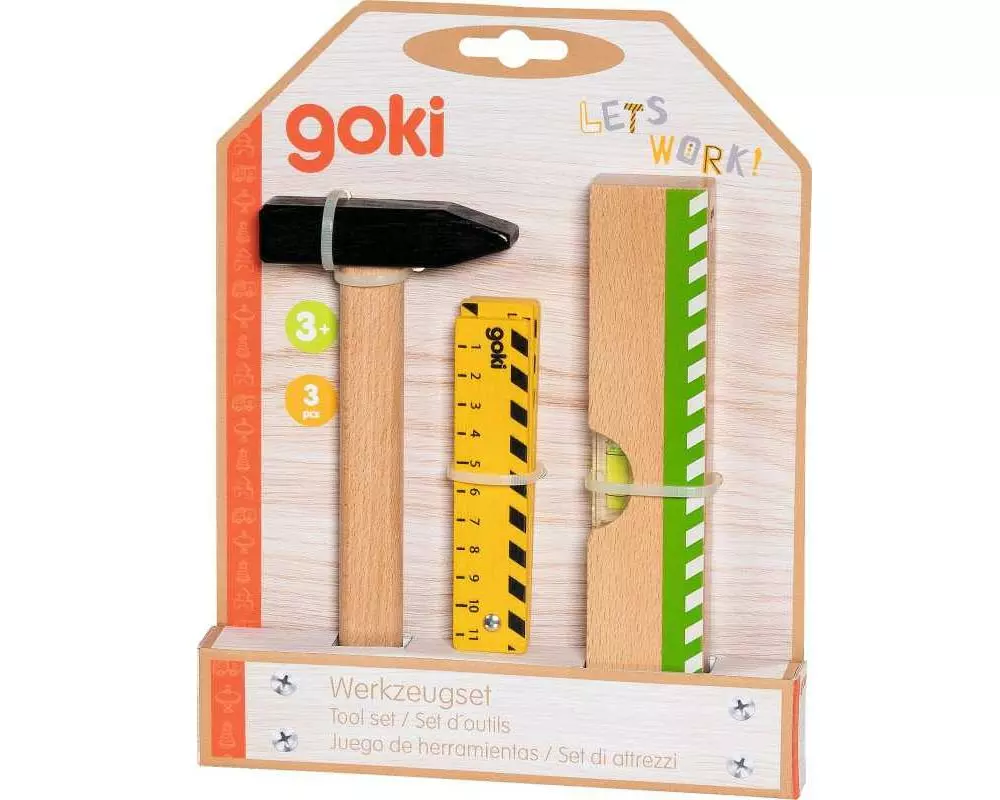 Goki Werkzeugset 3-teilig Holz