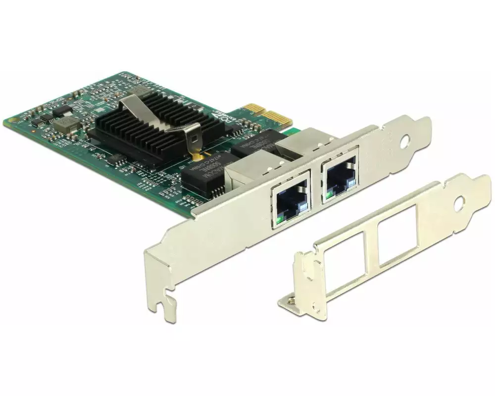 Delock Netzwerkkarte 2x1Gbps, PCI-Express x1 Intel 82576 Chipset