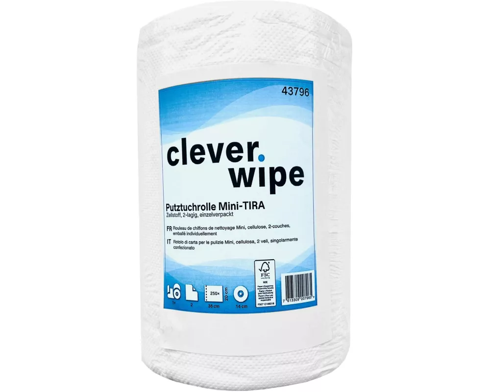 clever wipe Papierwischtuch Mini 1 Rolle à 90 m