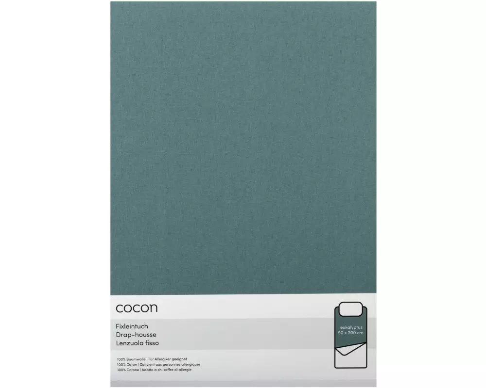 COCON Fixleintuch Jersey 90-100 x 200 cm, Eukalyptus