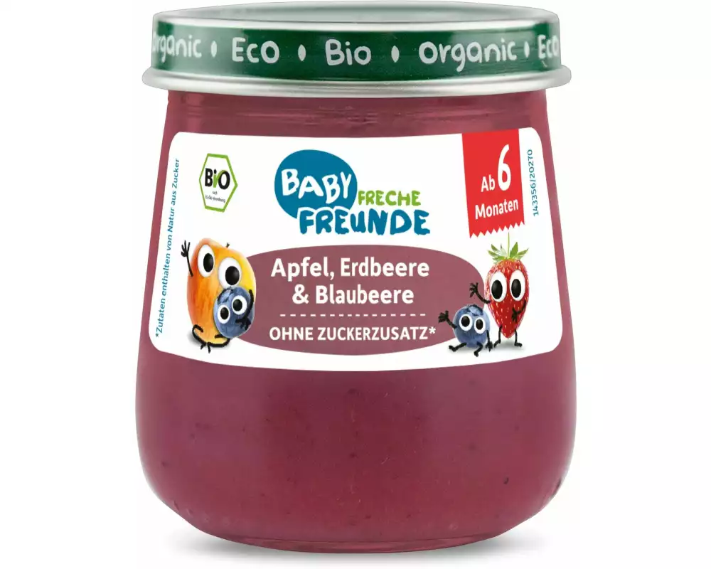 Freche Freunde Früchte Apfel, Erdbeere & Blaubeere 120 g