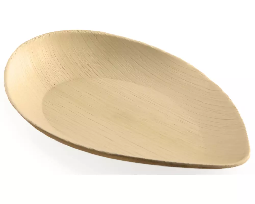 Sier Einwegteller Palm 16.5 cm x 26 cm, 20 Stück, Hellbraun