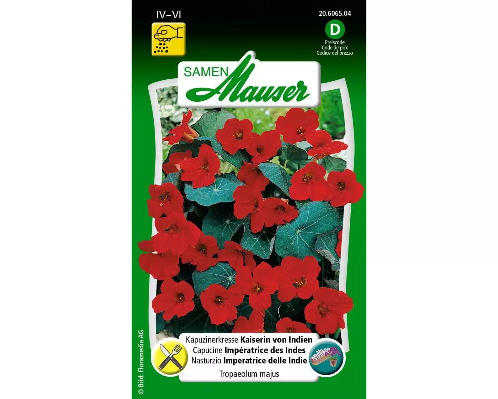 Samen Mauser Essbare Blüten Kapuzinerkresse Kaiserin von Indien