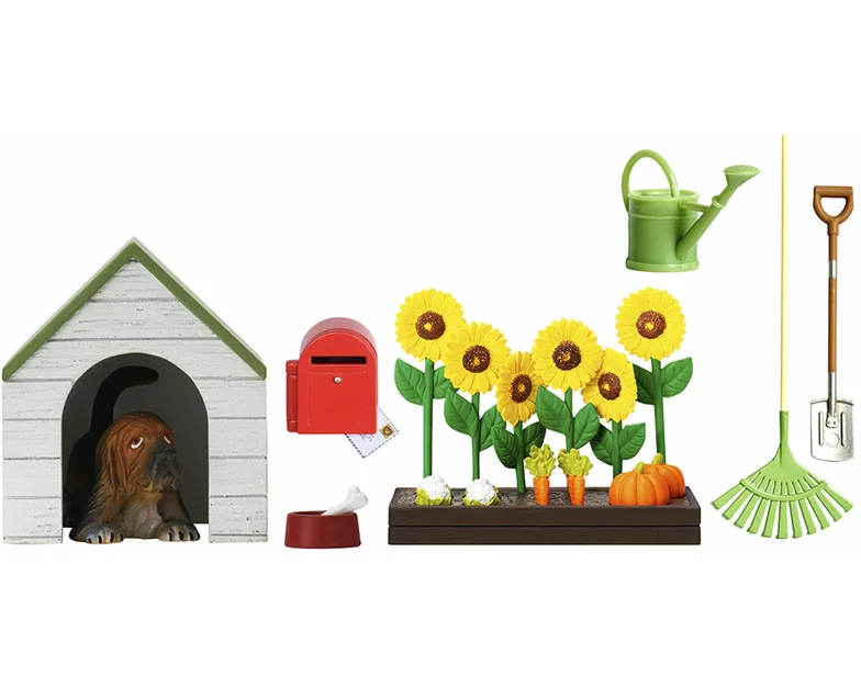 LUNDBY Puppenhauszubehör Gartenset & Hundehütte