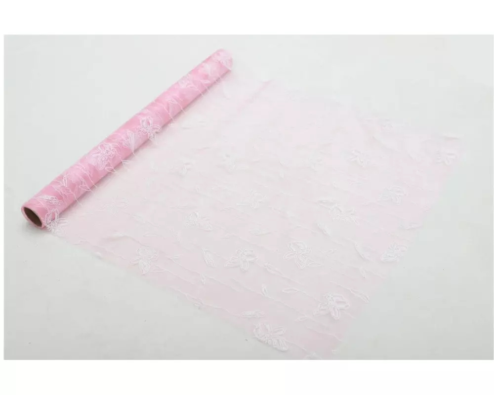 Dameco Stoff Organza Schmetterling 36 cm x 300 cm, Rosa