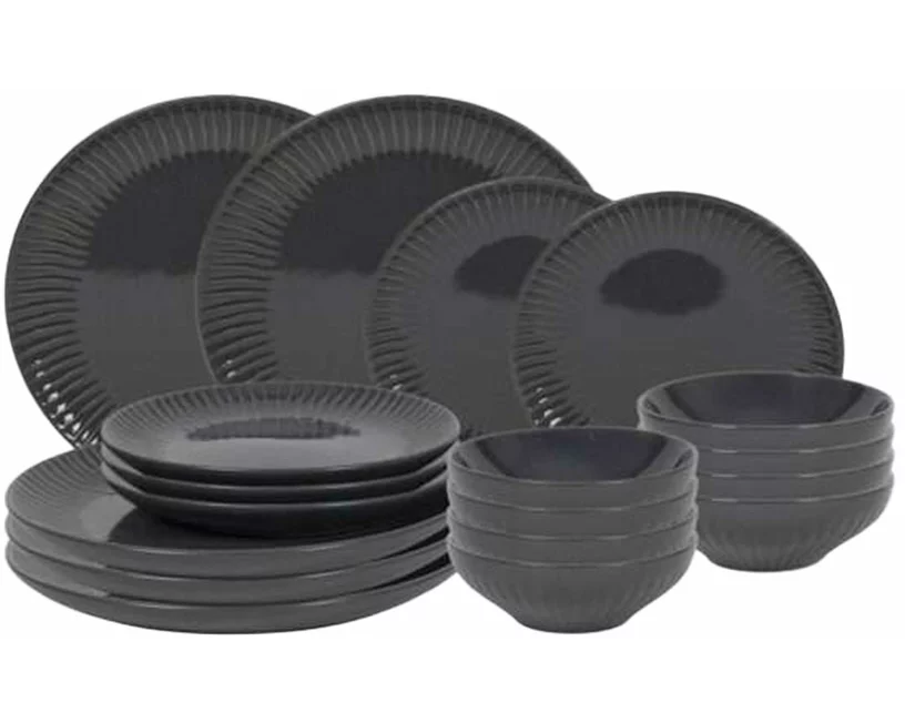 Tavola Geschirrset Shiny Grey 18 teilig