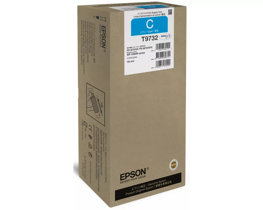 Epson Ink Tank Cyan Pro, T973, XL