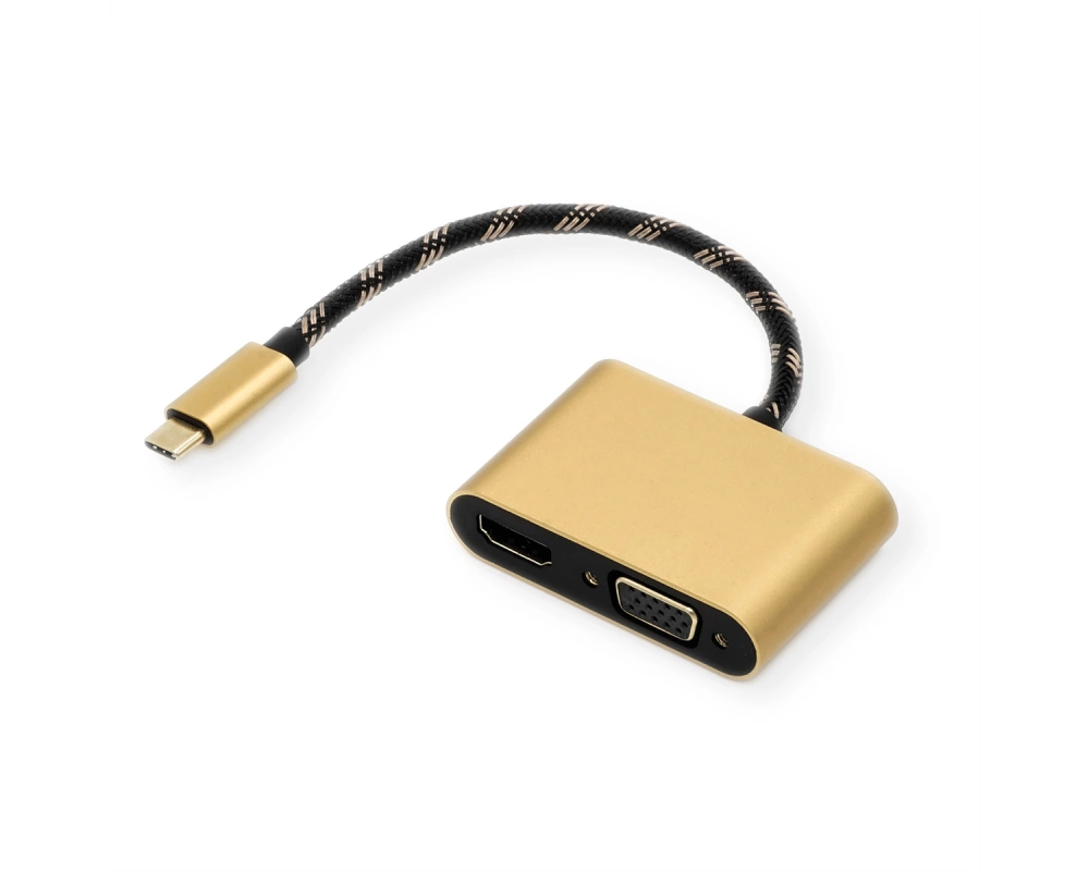 ROLINE GOLD Display Adapter USB Typ C - VGA + HDMI