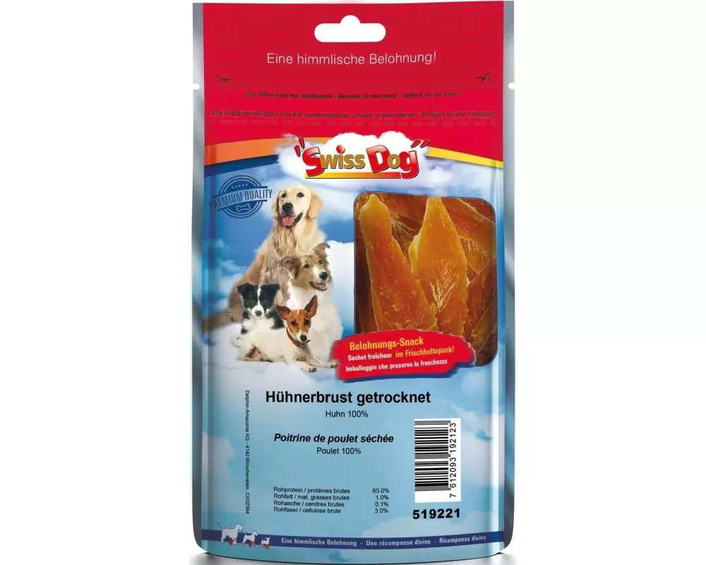 SwissDog Leckerli Hühnerbrust getrocknet, 400 g