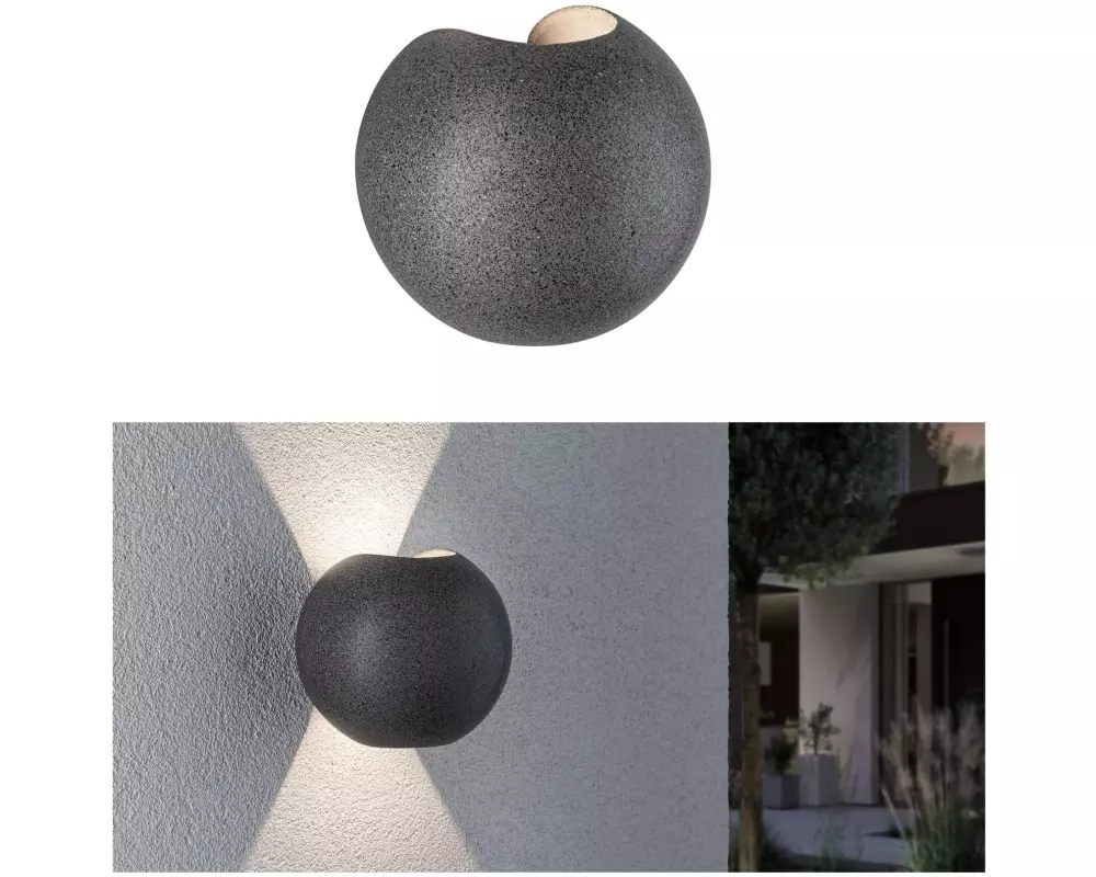 Paulmann Wandleuchte Concrea 230 V Schwarzer Sandstein Beton