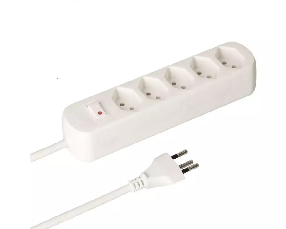 Max Hauri Steckdosenleiste Basic Line 5x Typ 13 Weiss