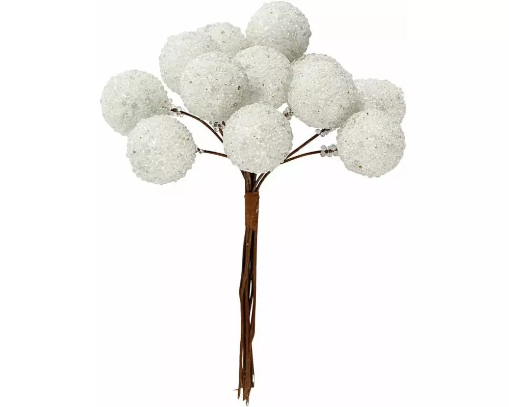 Creativ Company Aufsteller 15 mm Künstliche Beeren, Weiss