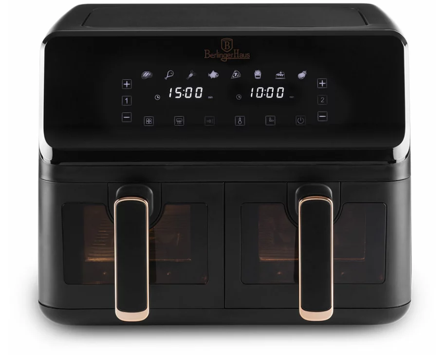 Berlinger Haus Doppel-Heissluftfritteuse 4.1L + 4.1L Black Rose Collection