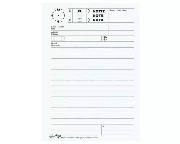 Büroline Telefonblock A5 D/F/I, 80 Blatt, Weiss