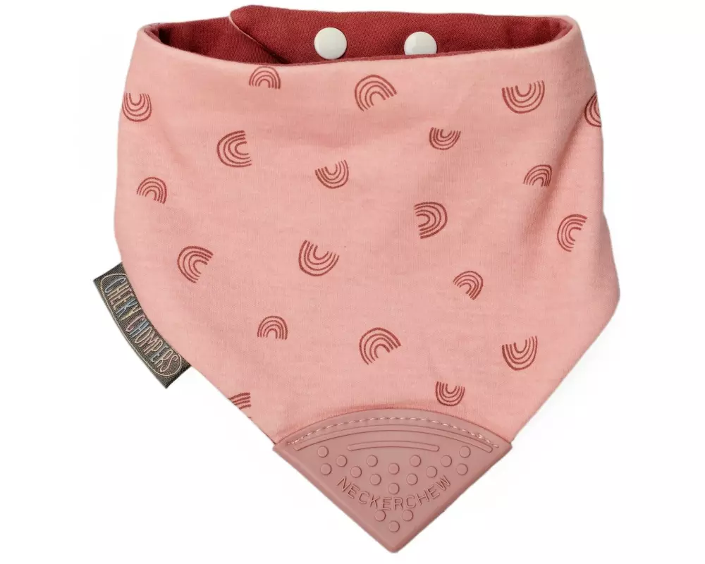 Cheeky Chompers Beisslätzchen Neckerchew Rainbow Rose 45 x 18 cm